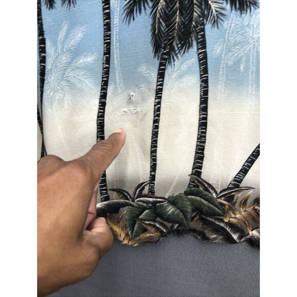 Basic Editions Button Up Shirt Men's Palm Trees 100% Rayon Short Sleeve Size 3XL - Picture 13 of 14